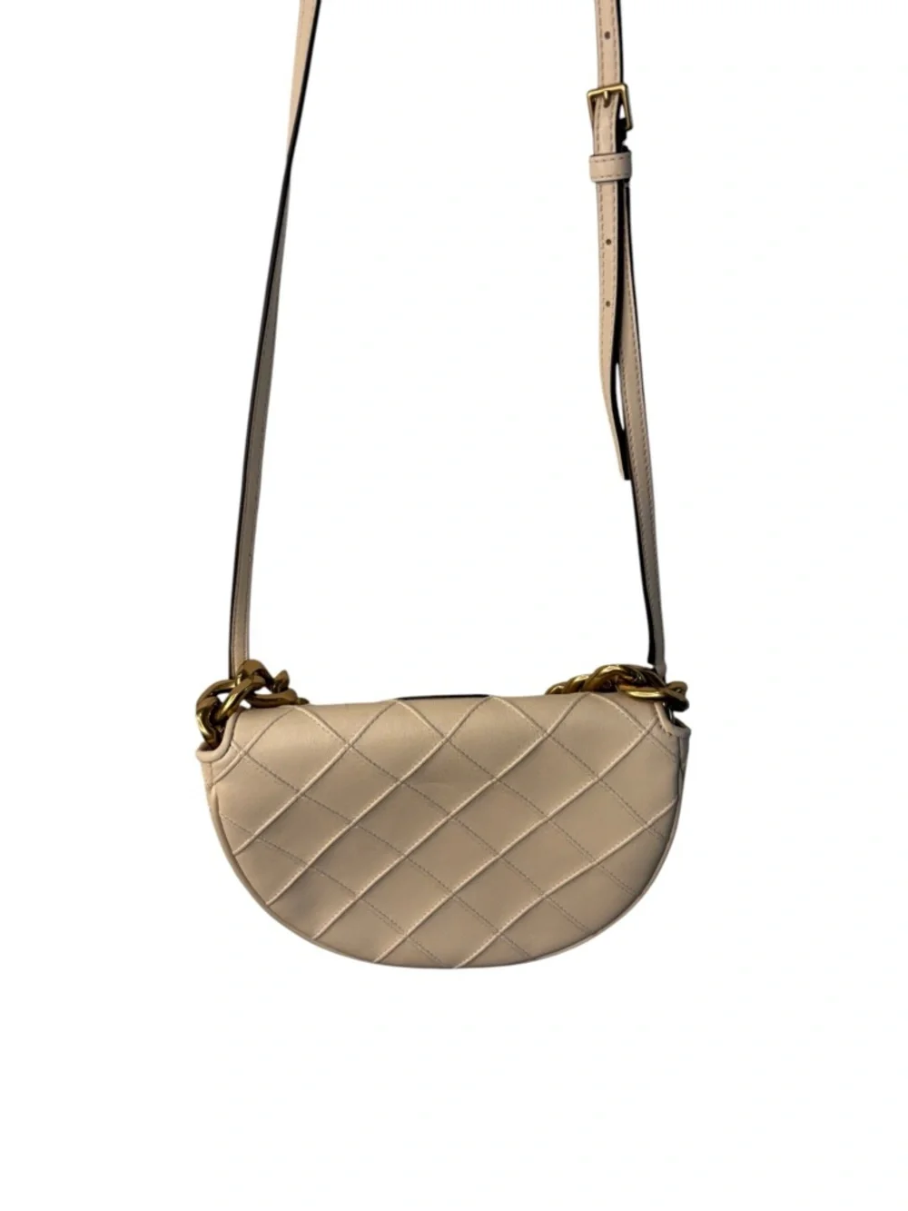 Tory Burch Mini Fleming Soft Crescent Bag Quilted Leather Crossbody Shoulder Bag